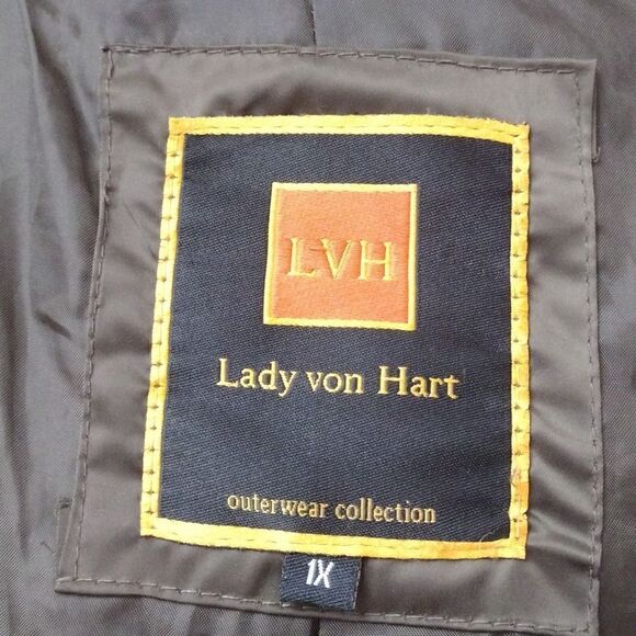 Lady Von Hart Women's Brown Puffer Coat sz 1X - Picture 3 of 5